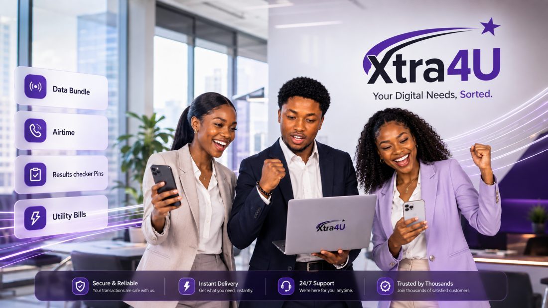 The XTRA4U team delivering digital services in Ghana